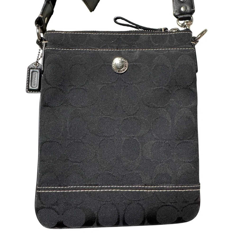 Authentic Coach Signature Passport Crossbody